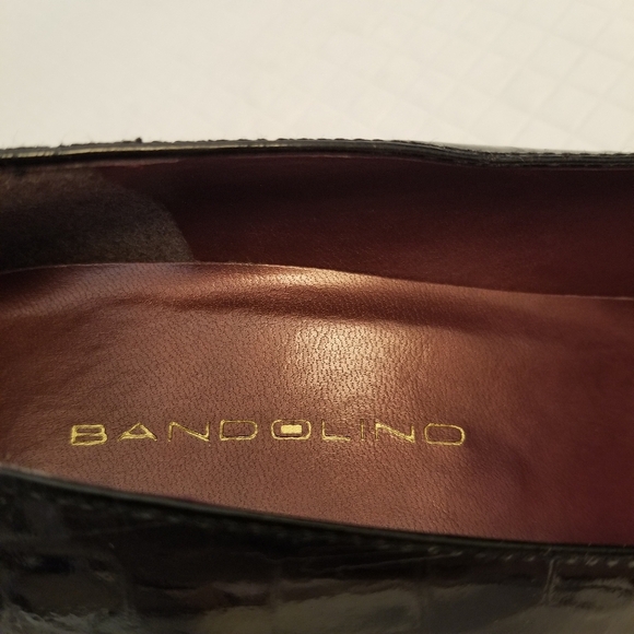 Bandolino Womens Heels Black Embossed Patten Leather  Size 7.5M - Picture 7 of 11